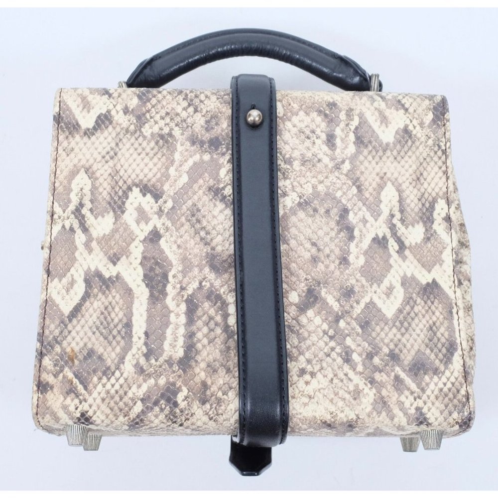 Alexander Wang Python Embossed Box Bag Black Beig… - image 3